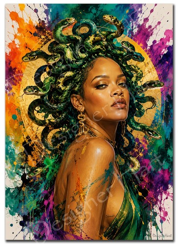 Rihanna medusa poster - rihanna,
