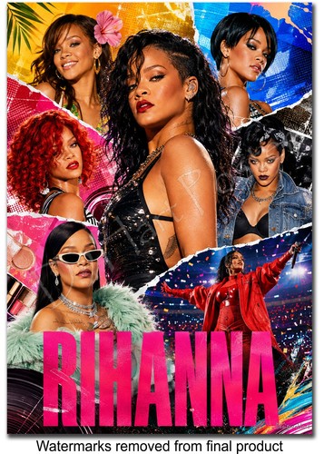 Rihanna poster wall art - poster, a4